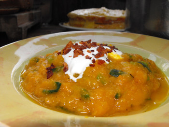 Butternut squash and egyptian onion soup