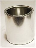  64 oz./Half Gallon
   Open Head Silver  Paint  Tin   Can