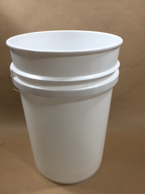  6 Gallon   Open Head White  Heavy Duty  Plastic   Pail