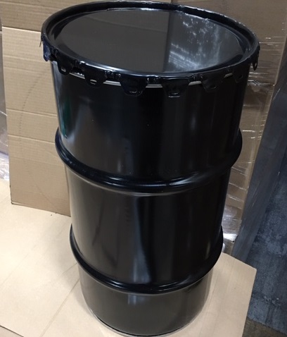  16 Gallon   Open Head Black  Round  Steel   Grease Drum