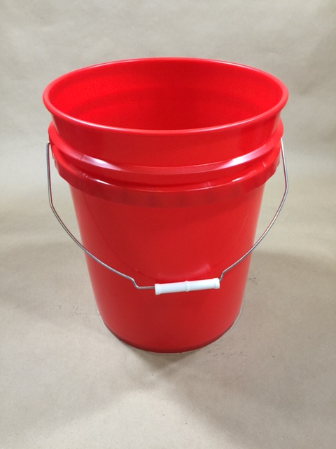  5 Gallon   Open Head Red  Heavy Duty Red UN Rated for Liquids  Plastic   Pail