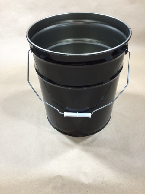  5 Gallon   Open Head Black  Round  Steel   Pail