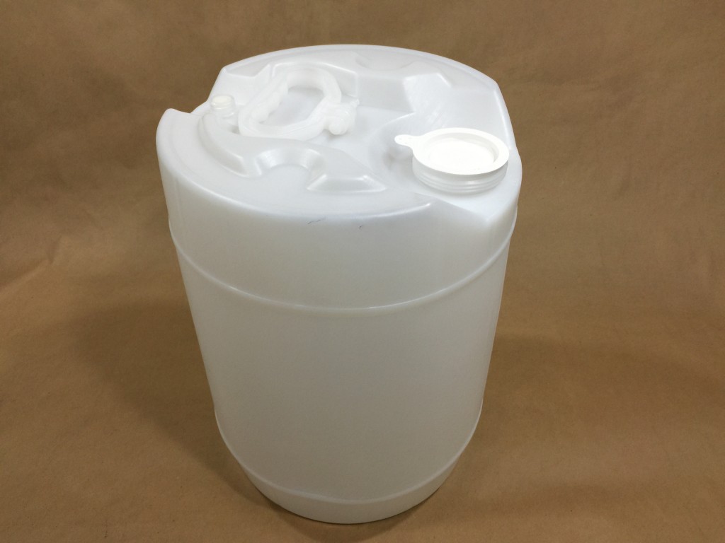  5 Gallon   70TE and 28mm Vent Cap Natural  Closed Top Round  Plastic   Drum