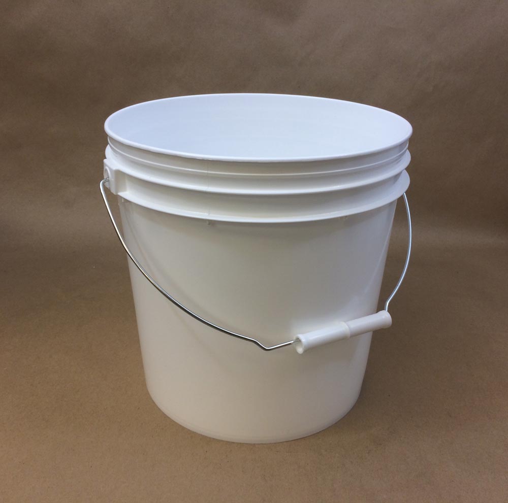  2 Gallon   Open Head White  Heavy Duty  Plastic   Pail