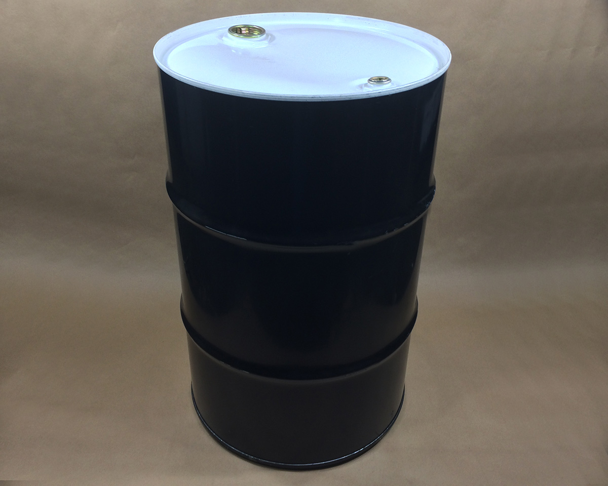  30 Gallon   Tight Head Black/White  Round  Steel   Drum