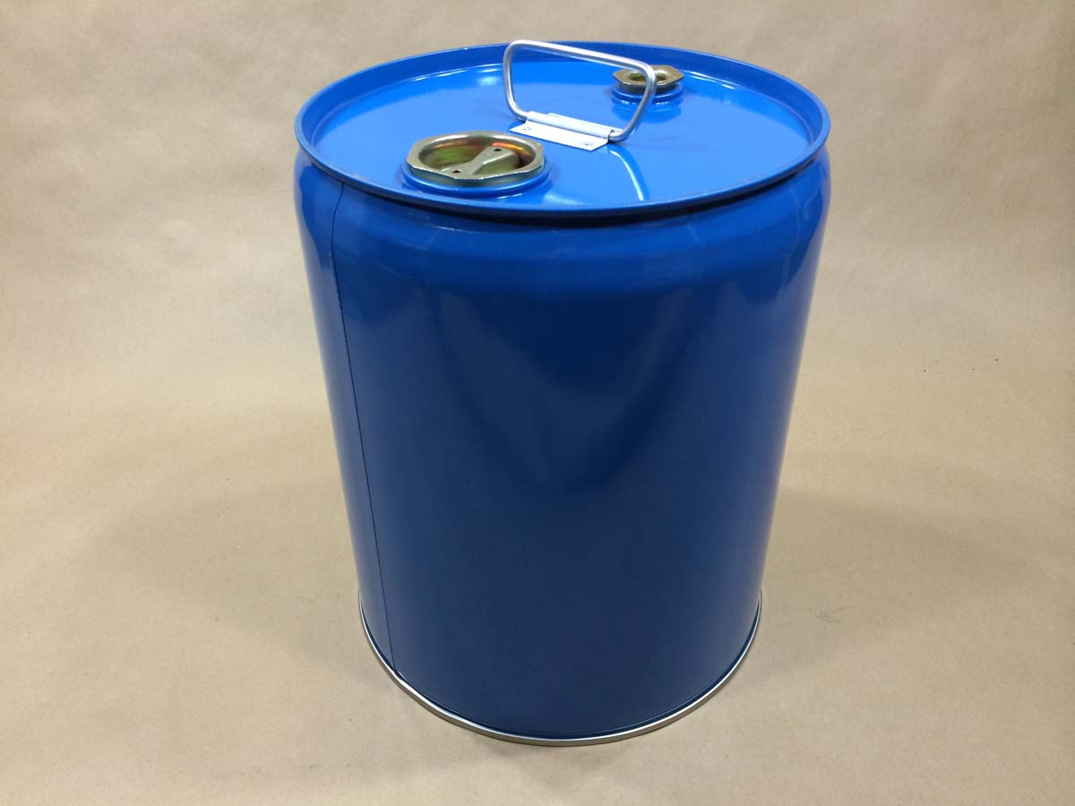  5 Gallon   Tight Head Blue  Round  Steel   Pail