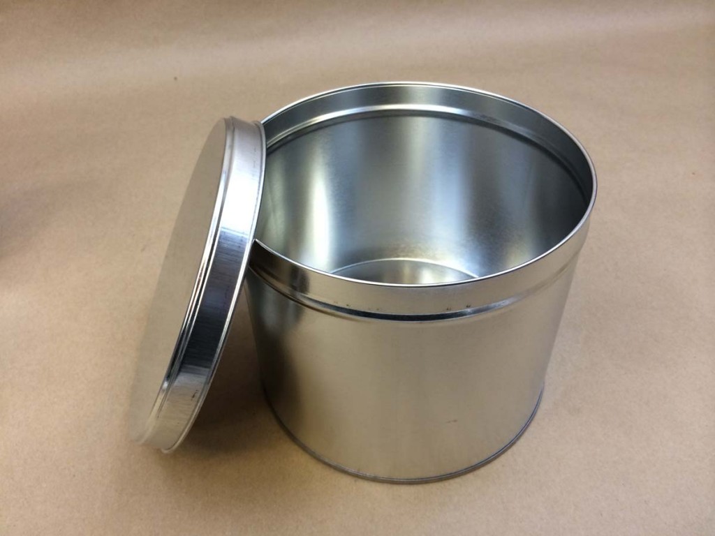  80 oz./5 Lb.   Open Head Silver  Slip Cover  Tin   Can