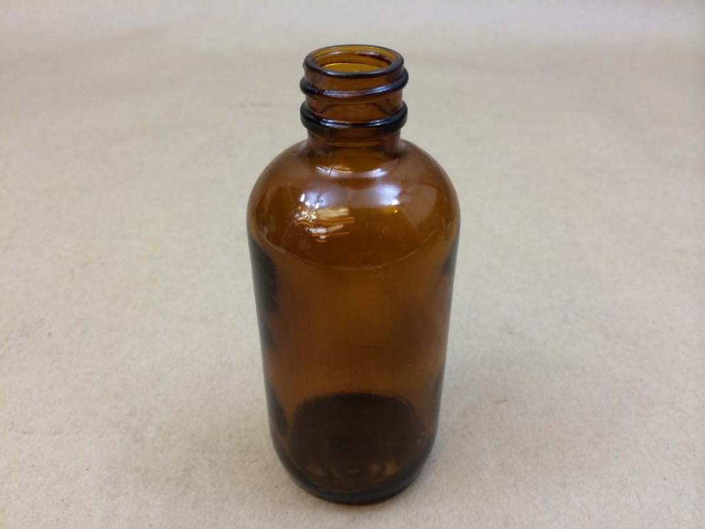  4 oz.   22 400 Amber  Boston Round  Glass   Bottle