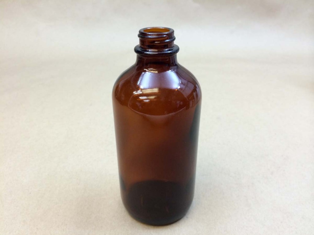  8 oz.   24 400 Amber  Boston Round  Glass   Bottle