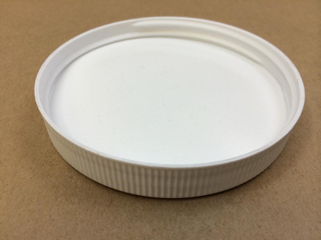     89 400 White  Round Ribbed Edge/Stipple top  Plastic   Cap