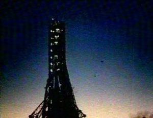 Soyuz pad at dawn.