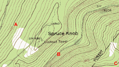 topo map contour lines