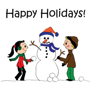 Snowman Clipart Image - Kids building a snowman with stick arms ...