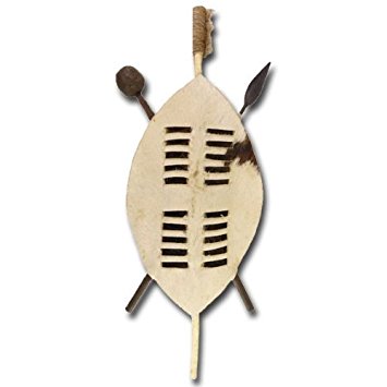 Wall decoration "Zulu-shield", 55 cm, white: Amazon.co.uk: Kitchen ...