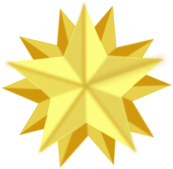 Golden Star clip art - vector clip art online, royalty free ...