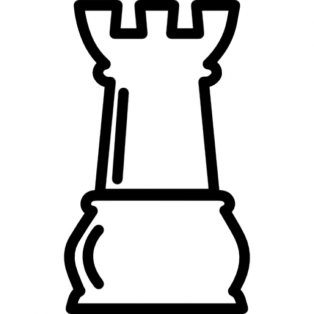 Rook chess piece outline Icons | Free Download