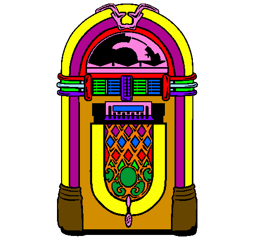 Colored page 1950s jukebox painted by alba - ClipArt Best ...