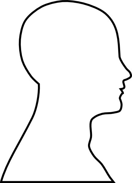 Brain and head outline clipart