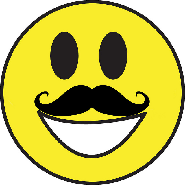 Smiley Face With Mustache - Free Clipart Images