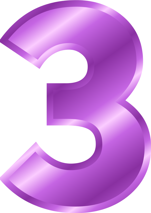 Birthday Number 3 Clipart Purple