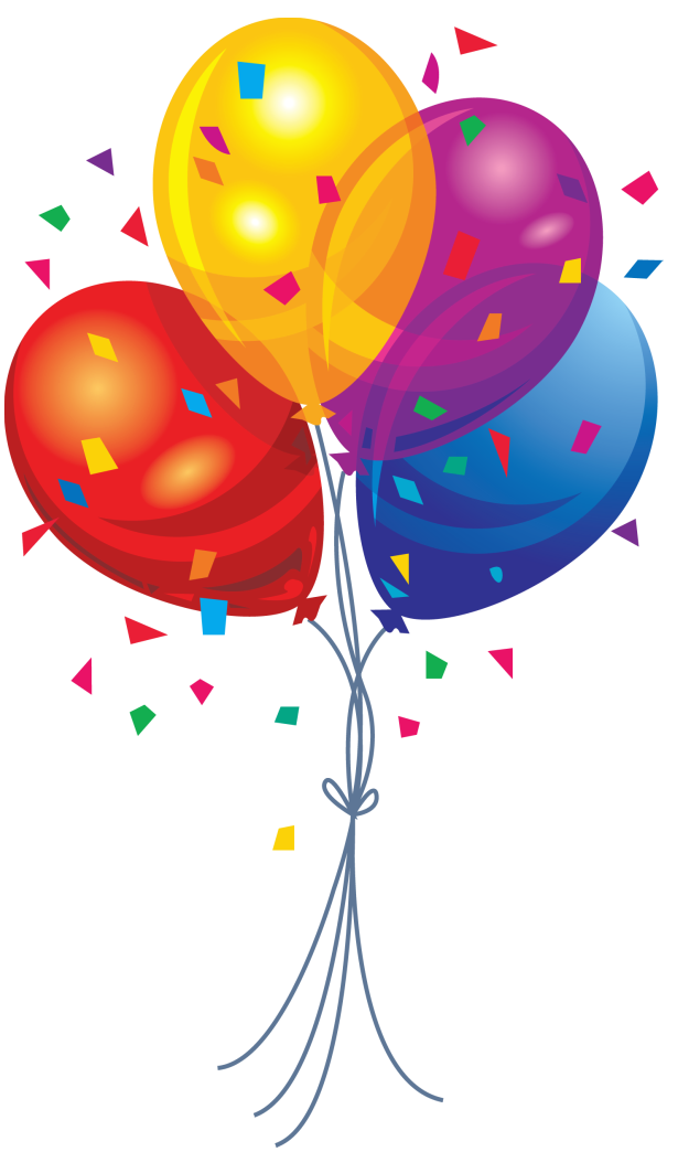 Transparent Multi Color Balloons Clipart