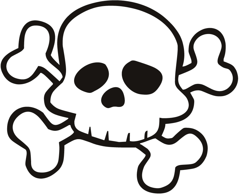 Cartoon skull and crossbones clip art