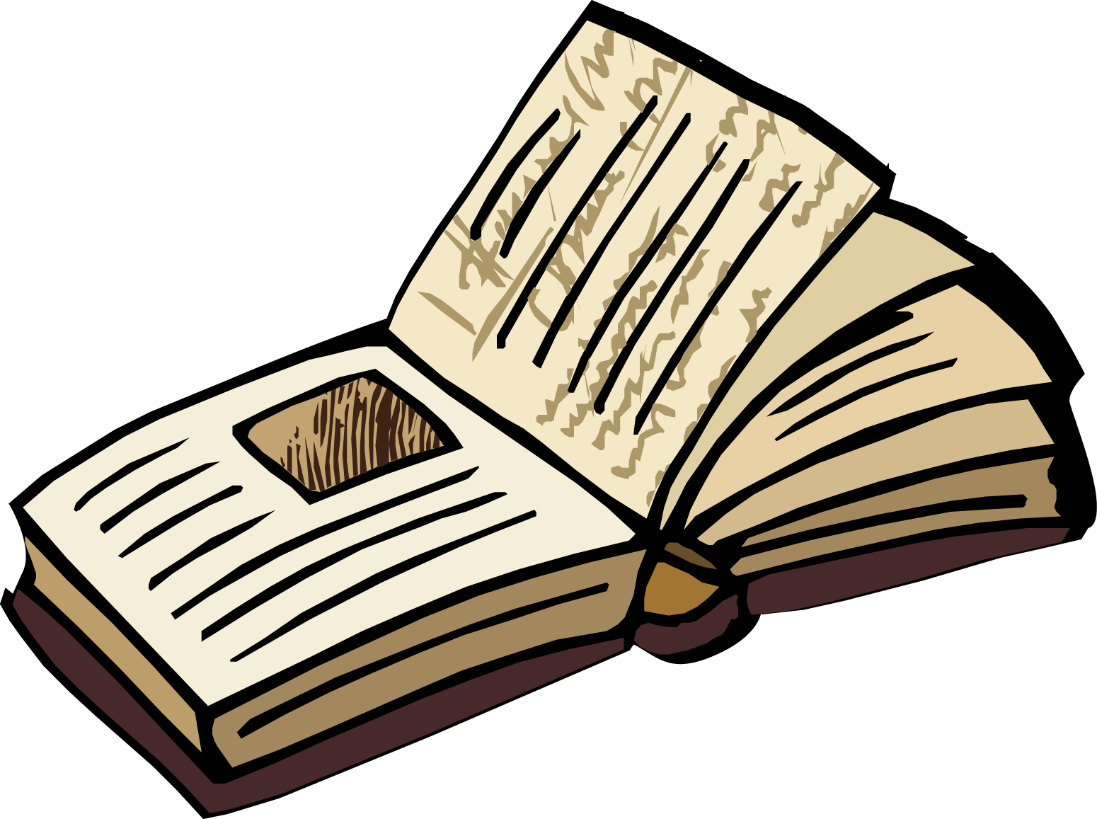 Open book cartoon clipart