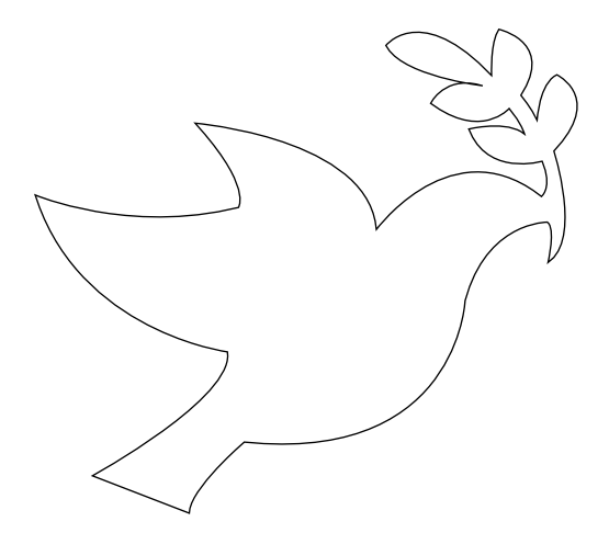 Peace Black Peace Dove Black White Line Art Christmas Xmas Peace ...