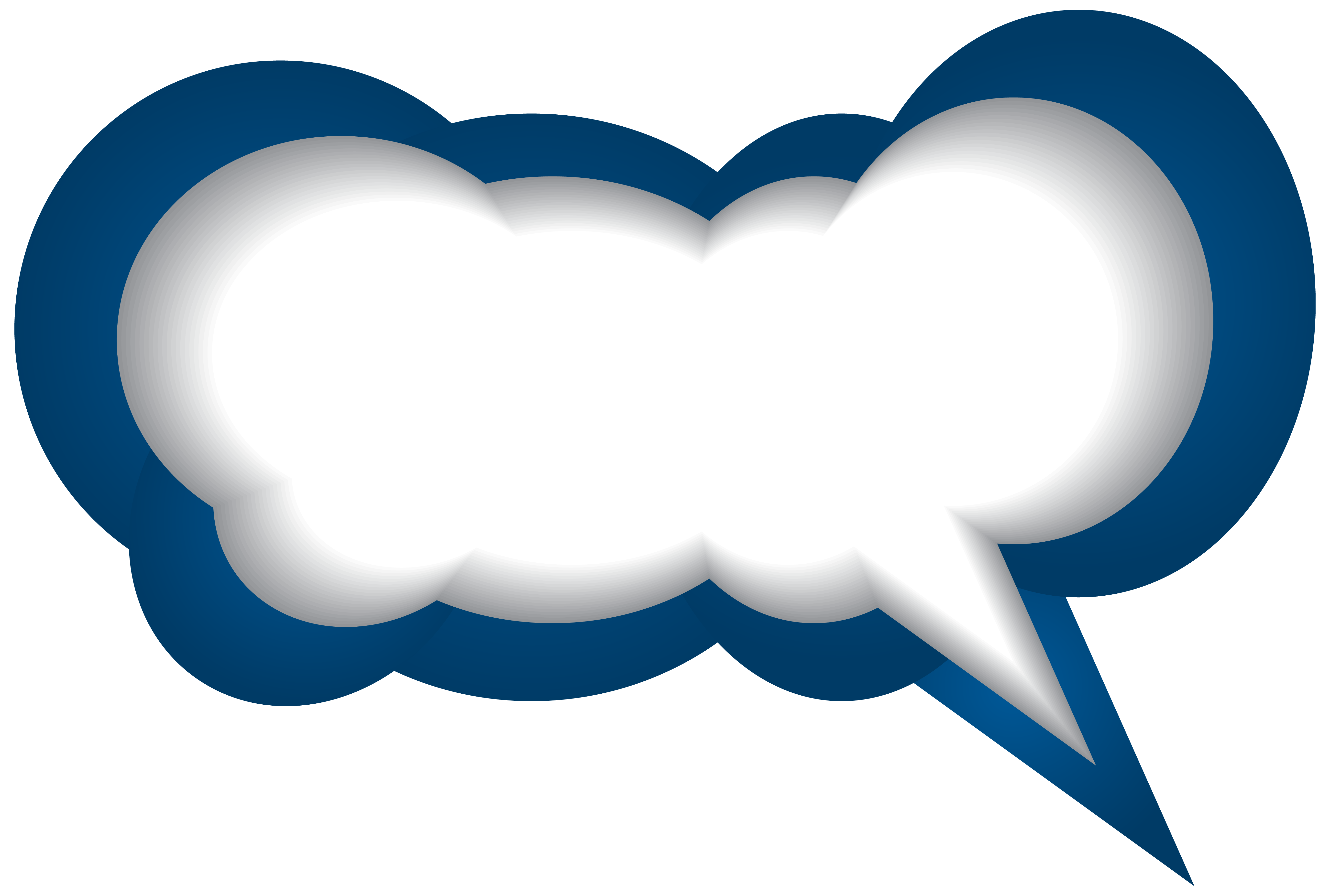 Speech Bubble Blue White PNG Clip Art Image