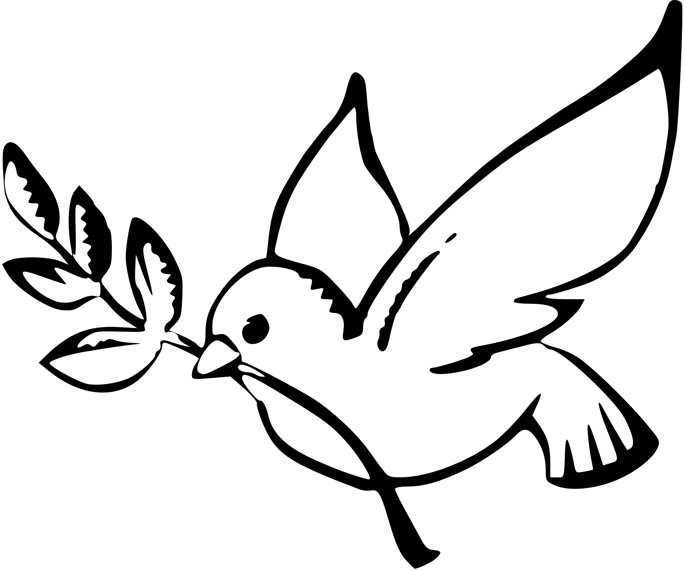 Dove Peace Black White Line Art Christmas Xmas Peace on Earth ...