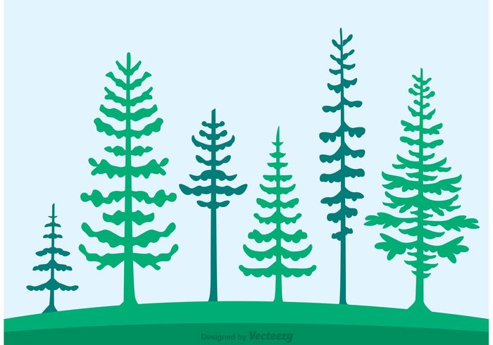 Cedar Trees Silhouette Vector - Download Free Vector Art, Stock ...