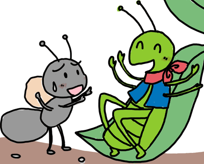 The ant and the grasshopper clipart