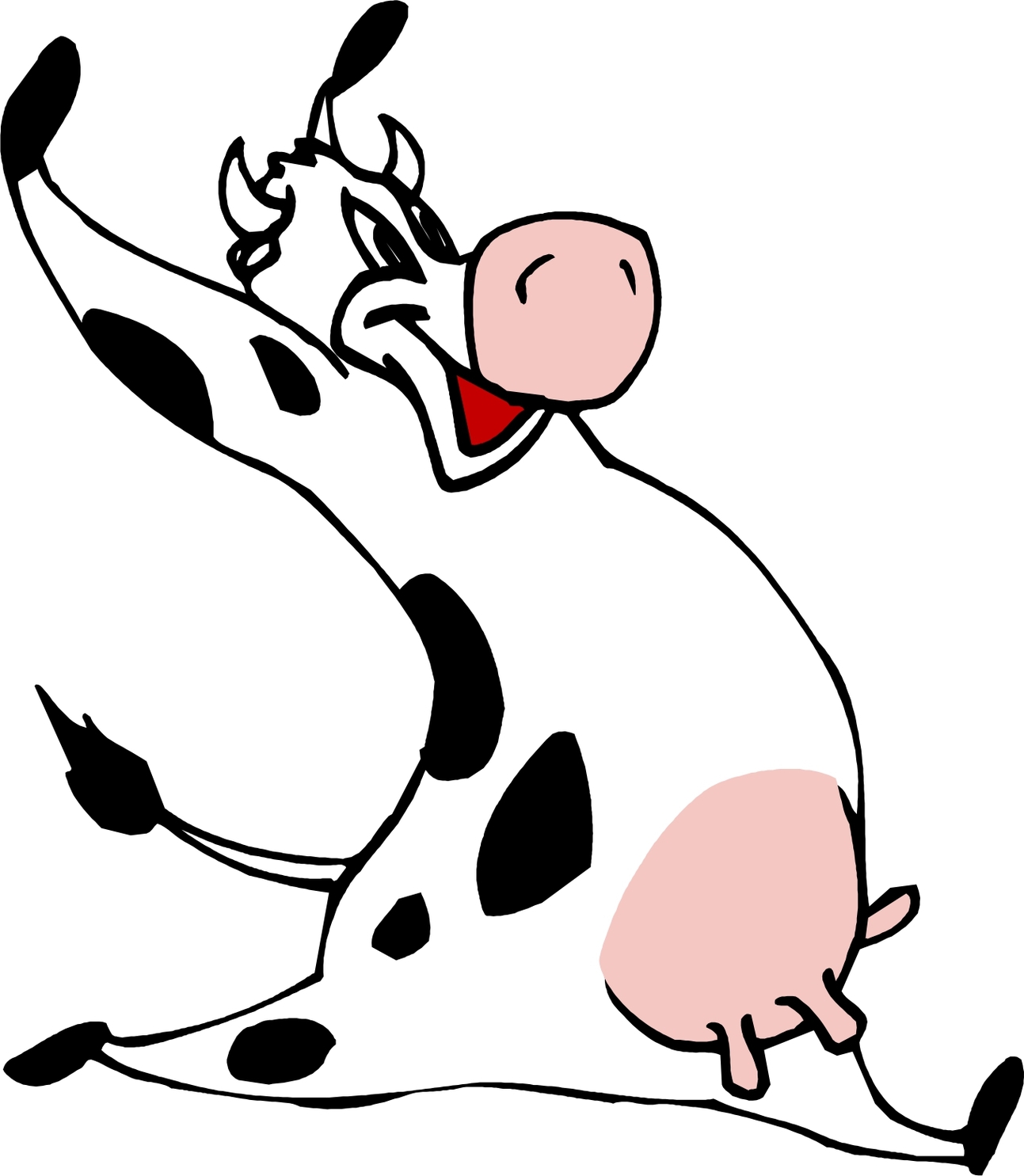 Fat Cow Cartoon Clipart - Free to use Clip Art Resource