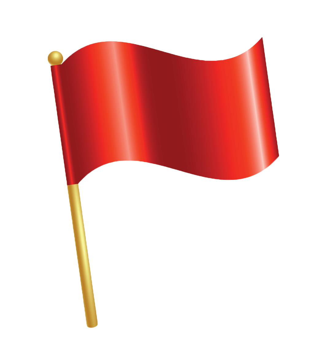 Red flag animated clipart