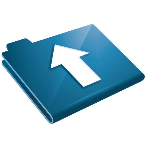 Arrow, Blue, Folder, Up, Upload icon