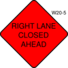 Right Lane Closed Ahead Clip Art