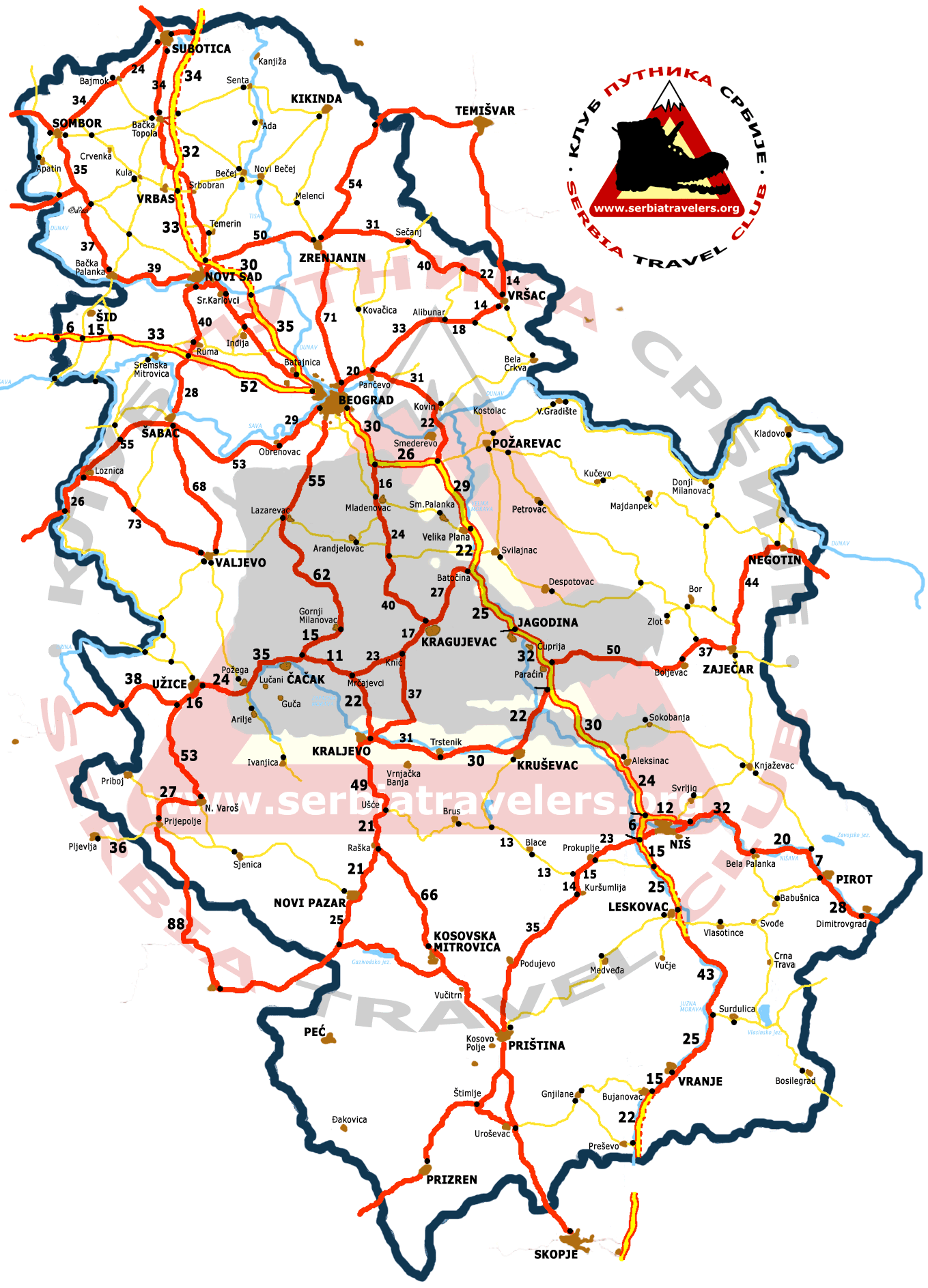 karta srbije vranje Auto karta Srbije karta srbije vranje