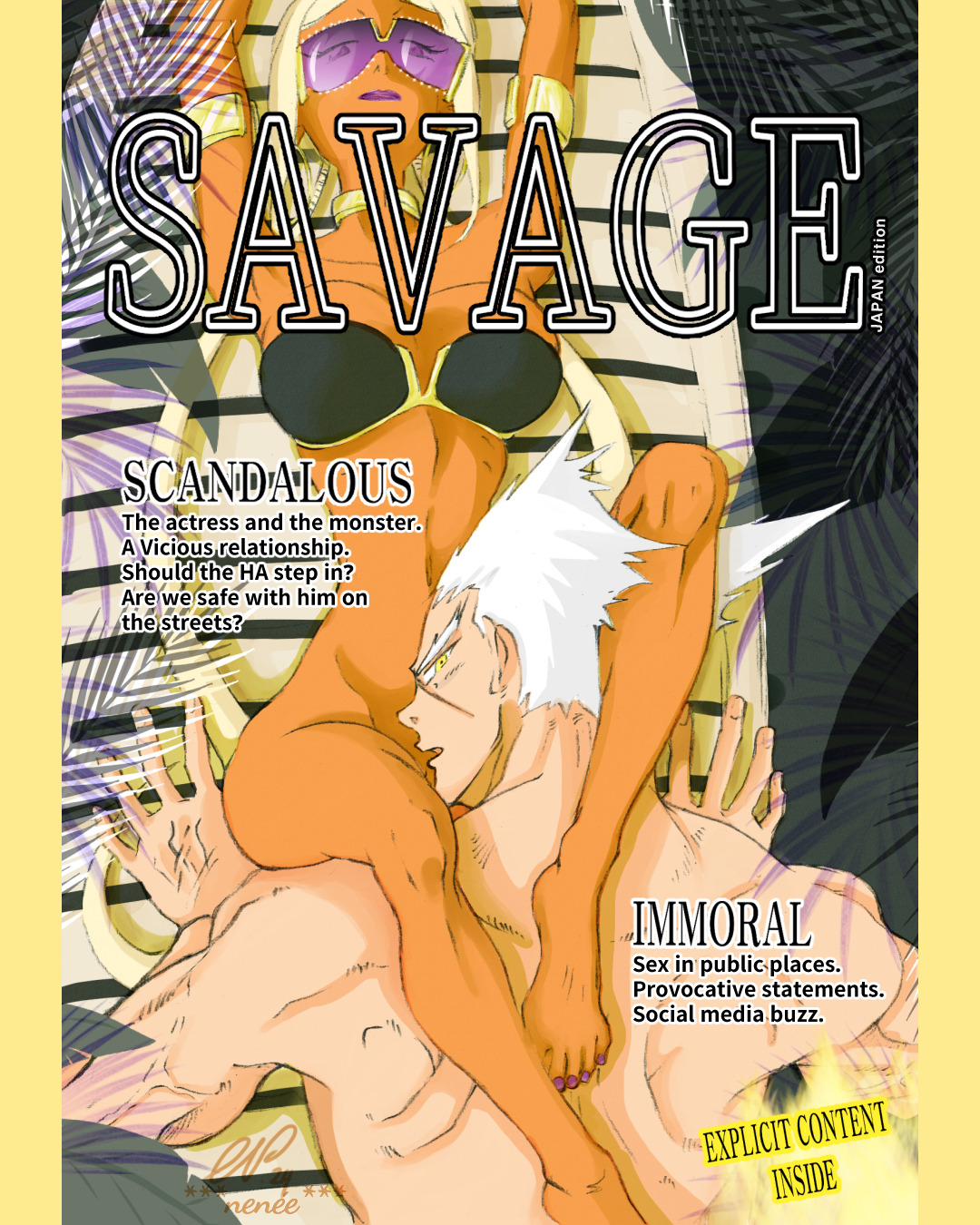 Garou and Nagi on a provocative cover for SAVAGE magazine