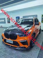 BMW X5M carbon fiber body kit hood front lip side skirts rear lip spoiler wing