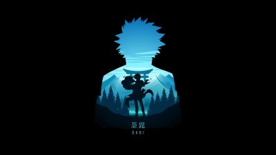 Dabi, Illustration, My Hero Academia, Black background, 5K, AMOLED