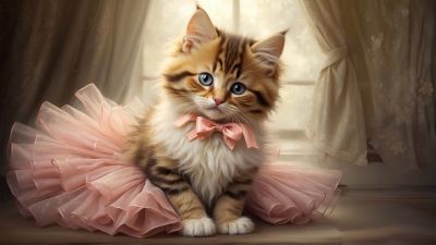 Adorable, Cute Kitten, AI art, 5K