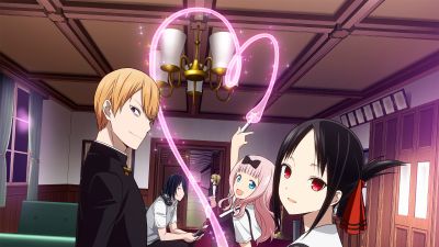 Kaguya-sama: Love is War, Pink Heart, Character art, Chika Fujiwara, Miyuki Shirogane, Yuu Ishigami, Kaguya Shinomiya, 5K