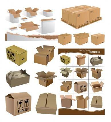 Cardboard boxes vector