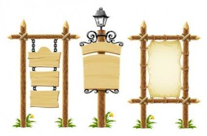 Vector wooden bulletin board lights