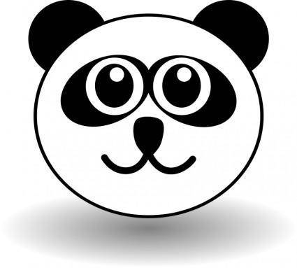 Funny panda face black and white