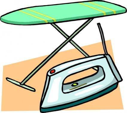 Ironing Board And Iron clip art