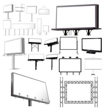 Variety of types of outdoor billboard template vector