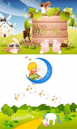 Cute cartoon pattern vector