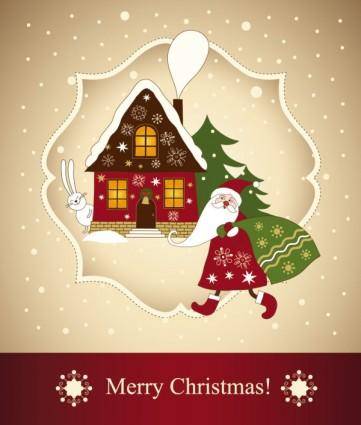 Beautiful christmas greeting card 03 vector