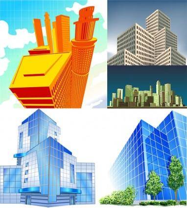 5 office building vector